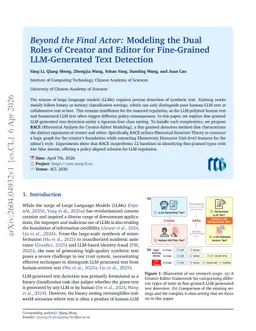Beyond the Final Actor: Modeling the Dual Roles of Creator and Editor for Fine-Grained LLM-Generated Text Detection