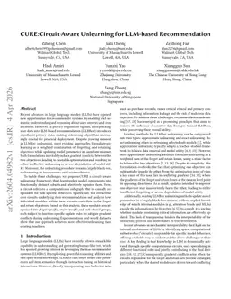 CURE:Circuit-Aware Unlearning for LLM-based Recommendation