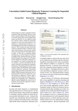 Uncertainty-Guided Latent Diagnostic Trajectory Learning for Sequential Clinical Diagnosis