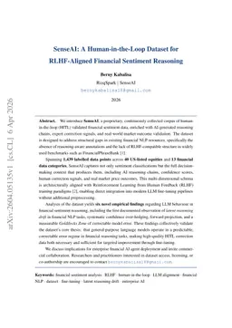SenseAI: A Human-in-the-Loop Dataset for RLHF-Aligned Financial Sentiment Reasoning