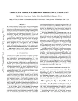 Graph Signal Diffusion Models for Wireless Resource Allocation