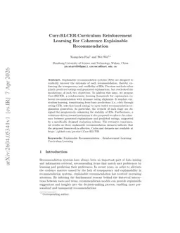 Curr-RLCER:Curriculum Reinforcement Learning For Coherence Explainable Recommendation
