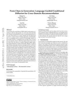 From Clues to Generation: Language-Guided Conditional Diffusion for Cross-Domain Recommendation