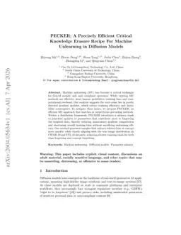 PECKER: A Precisely Efficient Critical Knowledge Erasure Recipe For Machine Unlearning in Diffusion Models