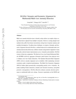 SGANet: Semantic and Geometric Alignment for Multimodal Multi-view Anomaly Detection