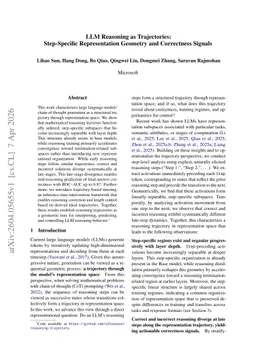 LLM Reasoning as Trajectories: Step-Specific Representation Geometry and Correctness Signals
