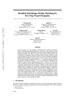 Rectified Schrödinger Bridge Matching for Few-Step Visual Navigation