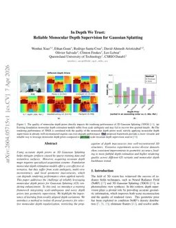 In Depth We Trust: Reliable Monocular Depth Supervision for Gaussian Splatting