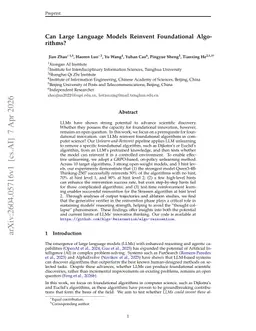 Can Large Language Models Reinvent Foundational Algorithms?