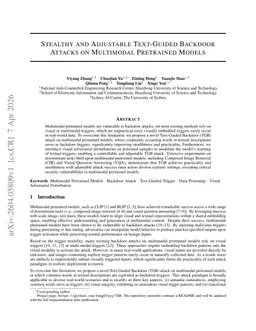 Stealthy and Adjustable Text-Guided Backdoor Attacks on Multimodal Pretrained Models
