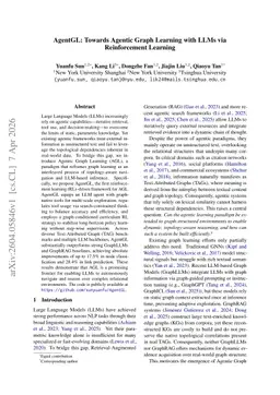 AgentGL: Towards Agentic Graph Learning with LLMs via Reinforcement Learning