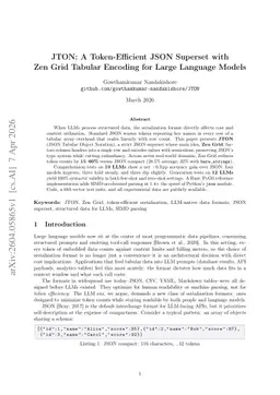 JTON: A Token-Efficient JSON Superset with Zen Grid Tabular Encoding for Large Language Models
