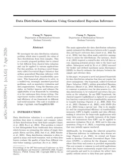 Data Distribution Valuation Using Generalized Bayesian Inference