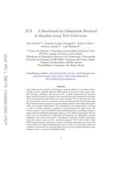 JUÁ -- A Benchmark for Information Retrieval in Brazilian Legal Text Collections
