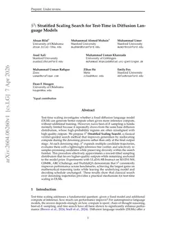 $S^3$: Stratified Scaling Search for Test-Time in Diffusion Language Models