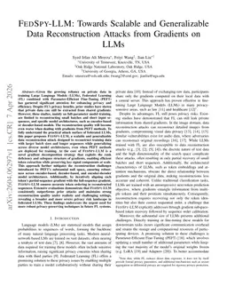 FedSpy-LLM: Towards Scalable and Generalizable Data Reconstruction Attacks from Gradients on LLMs