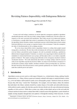 Revisiting Fairness Impossibility with Endogenous Behavior