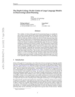 The Depth Ceiling: On the Limits of Large Language Models in Discovering Latent Planning