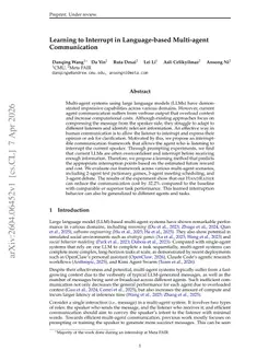 Learning to Interrupt in Language-based Multi-agent Communication