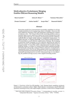 Multi-objective Evolutionary Merging Enables Efficient Reasoning Models