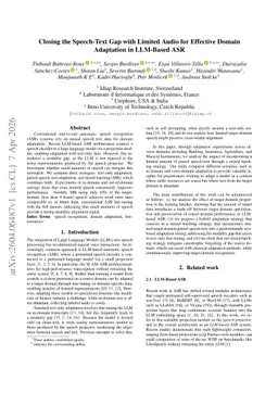 Closing the Speech-Text Gap with Limited Audio for Effective Domain Adaptation in LLM-Based ASR