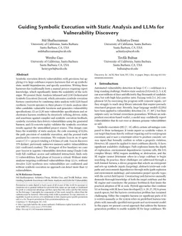Guiding Symbolic Execution with Static Analysis and LLMs for Vulnerability Discovery