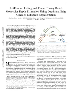 LiftFormer: Lifting and Frame Theory Based Monocular Depth Estimation Using Depth and Edge Oriented Subspace Representation