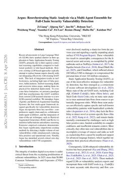 Argus: Reorchestrating Static Analysis via a Multi-Agent Ensemble for Full-Chain Security Vulnerability Detection