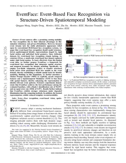 EventFace: Event-Based Face Recognition via Structure-Driven Spatiotemporal Modeling