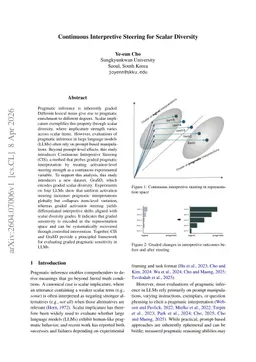 Continuous Interpretive Steering for Scalar Diversity