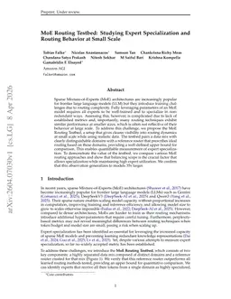 MoE Routing Testbed: Studying Expert Specialization and Routing Behavior at Small Scale