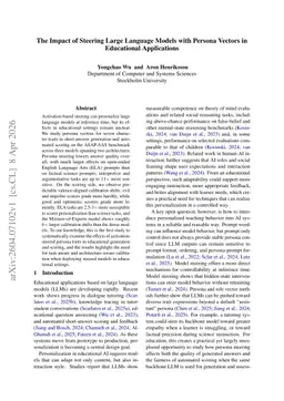 The Impact of Steering Large Language Models with Persona Vectors in Educational Applications