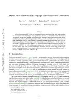 On the Price of Privacy for Language Identification and Generation