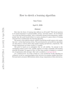 How to sketch a learning algorithm