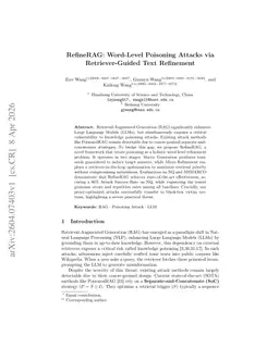 RefineRAG: Word-Level Poisoning Attacks via Retriever-Guided Text Refinement