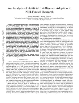 An Analysis of Artificial Intelligence Adoption in NIH-Funded Research