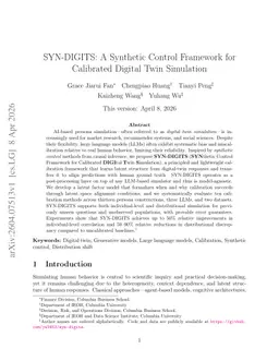 SYN-DIGITS: A Synthetic Control Framework for Calibrated Digital Twin Simulation
