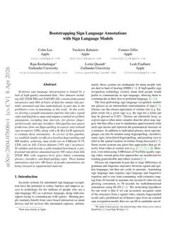 Bootstrapping Sign Language Annotations with Sign Language Models