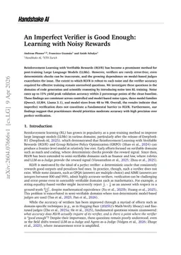 An Imperfect Verifier is Good Enough: Learning with Noisy Rewards