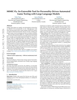 MIMIC-Py: An Extensible Tool for Personality-Driven Automated Game Testing with Large Language Models