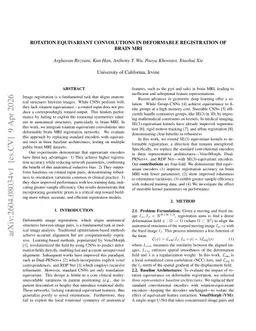 Rotation Equivariant Convolutions in Deformable Registration of Brain MRI