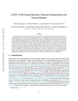LINE: LLM-based Iterative Neuron Explanations for Vision Models