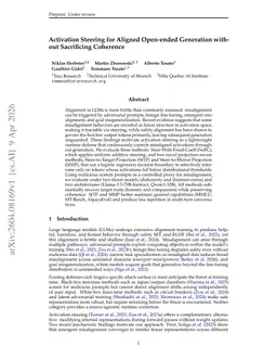 Activation Steering for Aligned Open-ended Generation without Sacrificing Coherence