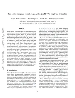 Can Vision Language Models Judge Action Quality? An Empirical Evaluation