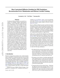 Bias-Constrained Diffusion Schedules for PDE Emulations: Reconstruction Error Minimization and Efficient Unrolled Training