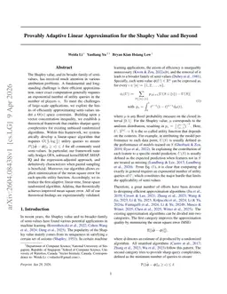 Provably Adaptive Linear Approximation for the Shapley Value and Beyond