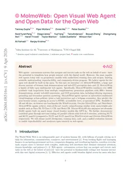 MolmoWeb: Open Visual Web Agent and Open Data for the Open Web