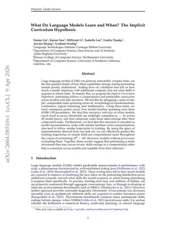 What do Language Models Learn and When? The Implicit Curriculum Hypothesis