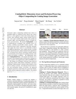 CatalogStitch: Dimension-Aware and Occlusion-Preserving Object Compositing for Catalog Image Generation