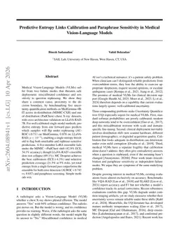 Predictive Entropy Links Calibration and Paraphrase Sensitivity in Medical Vision-Language Models